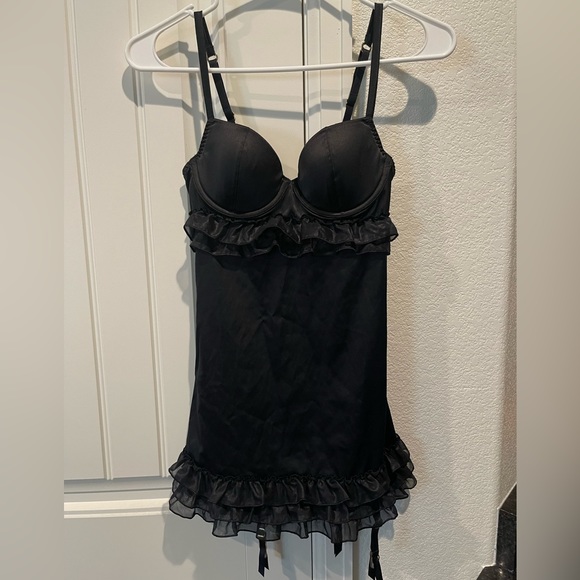 Victorias Secret Sexy Little Things Lingerie Ruffled Chemise, Black, Size 34B - Picture 9 of 9